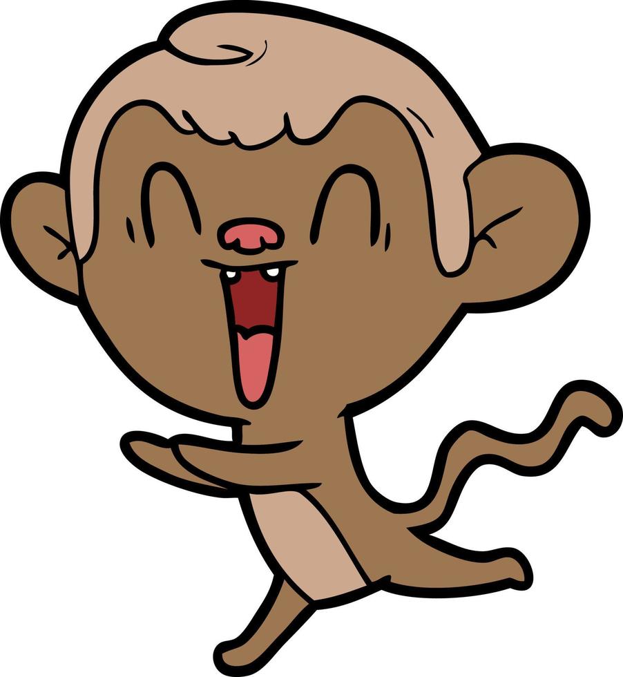 cartoon laughing monkey vector