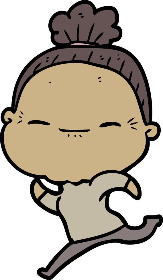 cartoon peaceful old woman vector