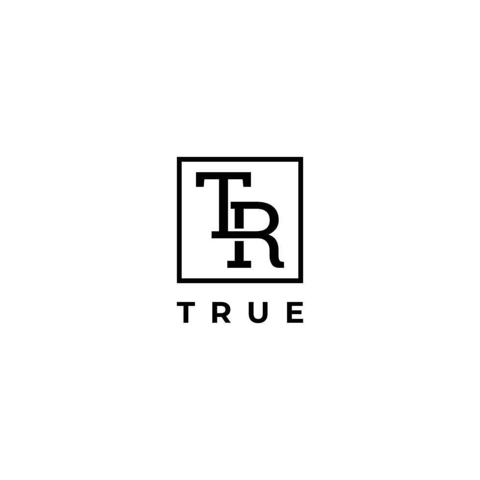 plantilla de diseño de logotipo tr de marca de letra minimalista limpia simple vector
