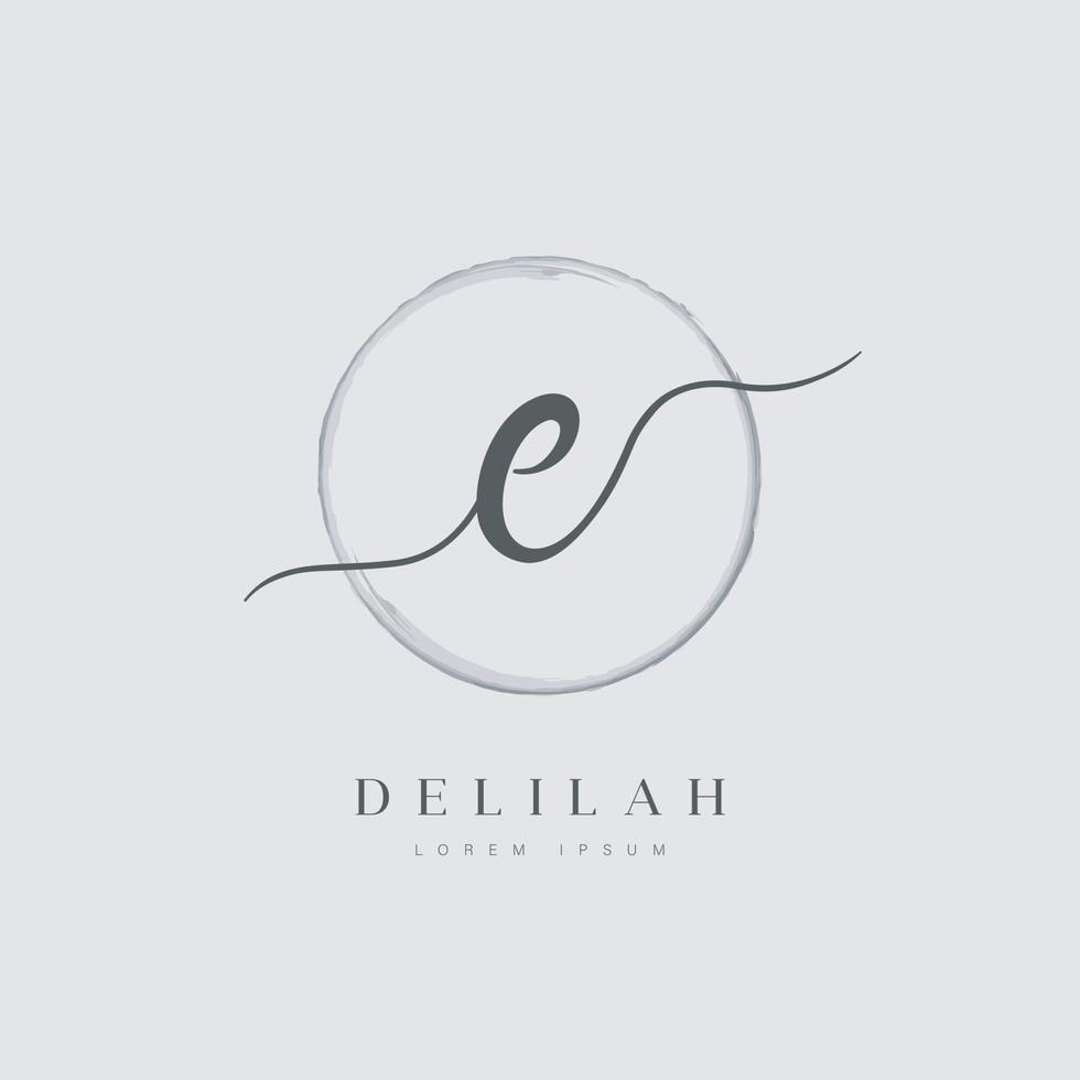 Elegant Initial Letter Type E Logo With Brushed Circle vector