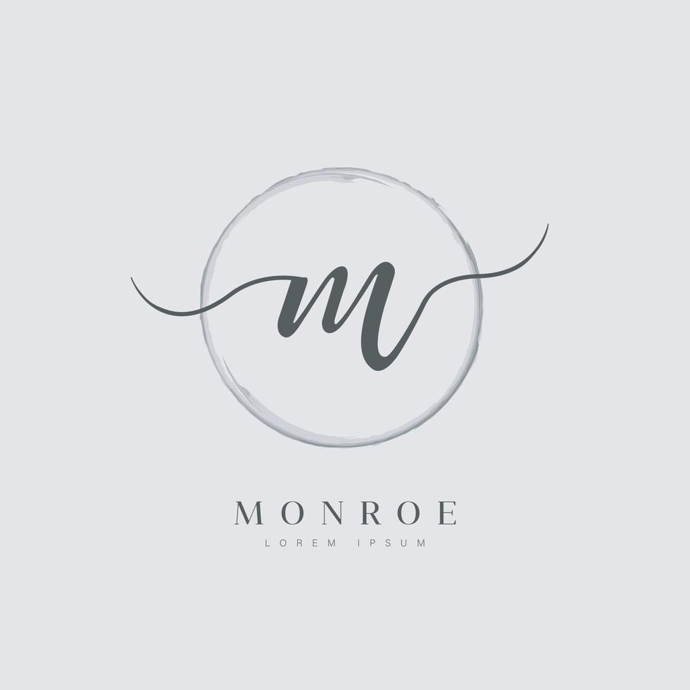 Elegant Initial Letter Type M Logo With Brushed Circle vector