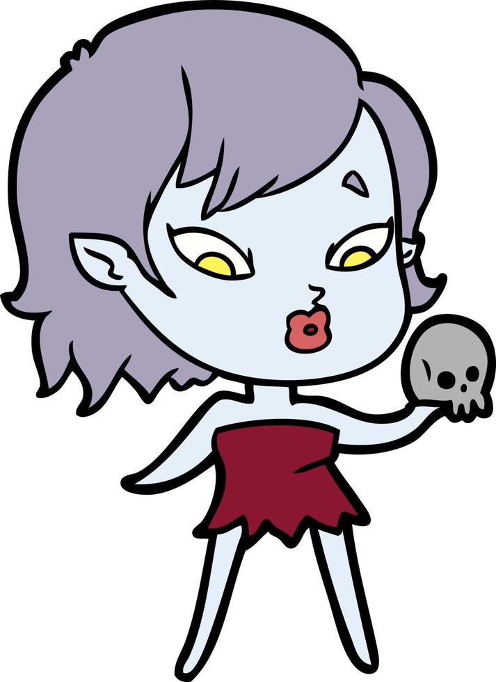 cute cartoon vampire girl vector