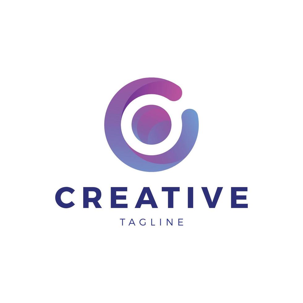 Modern Abstract Letter C Shape Logo Design Template vector
