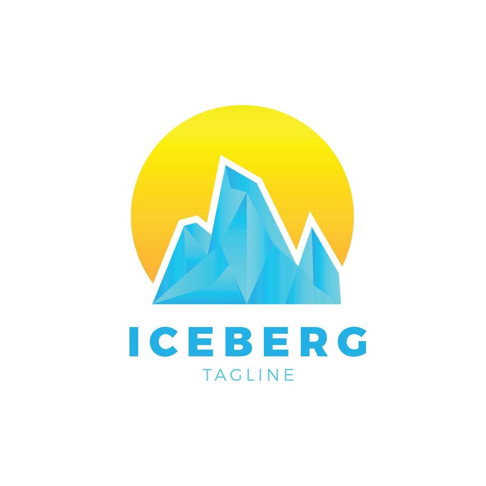 plantilla de diseño de logotipo de pico de iceberg fresco vector