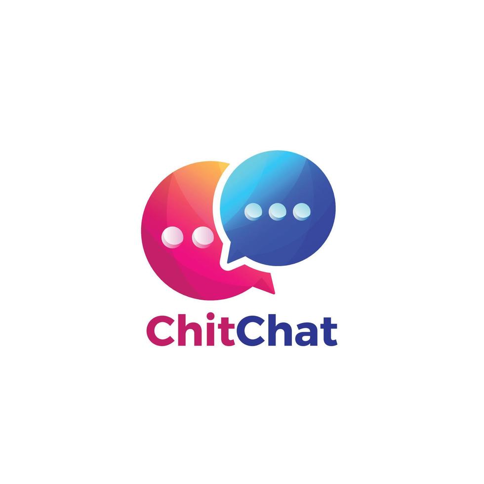 Colorful Gradient Double Bubble Chat Logo Design Template vector