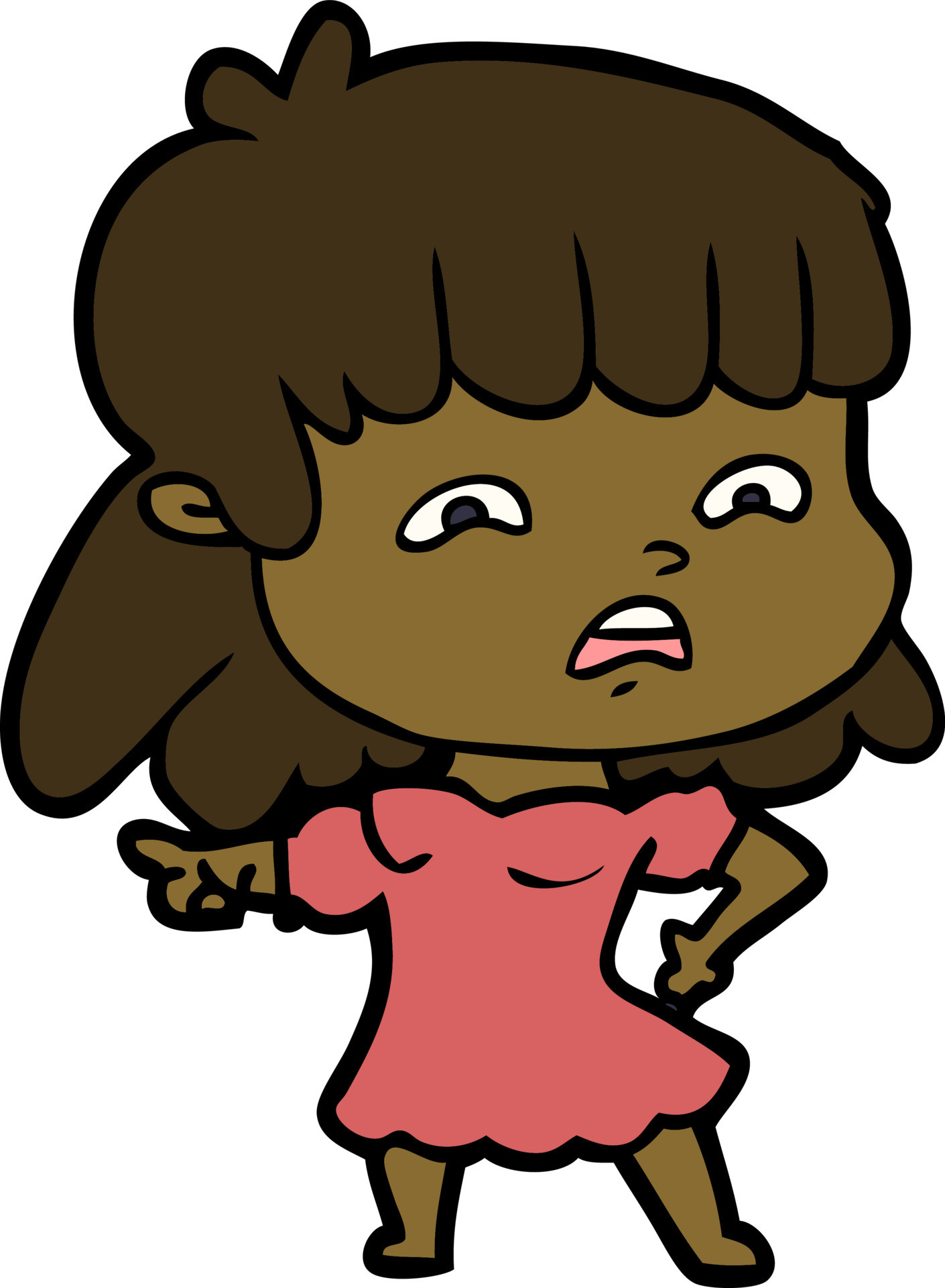 cartoon worried woman 12258351 Vector Art at Vecteezy