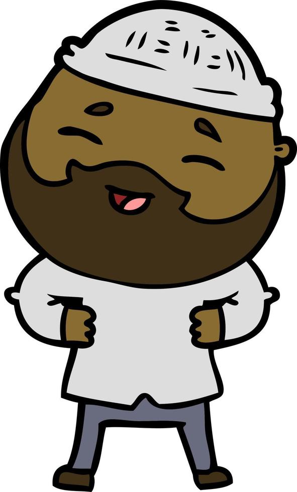 cartoon happy bearded man vector