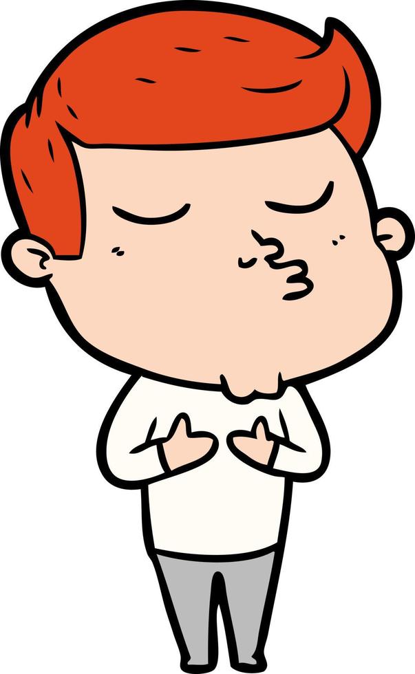 cartoon model guy pouting vector