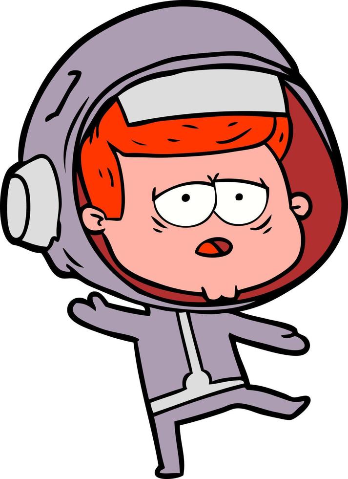 astronauta cansado de dibujos animados vector