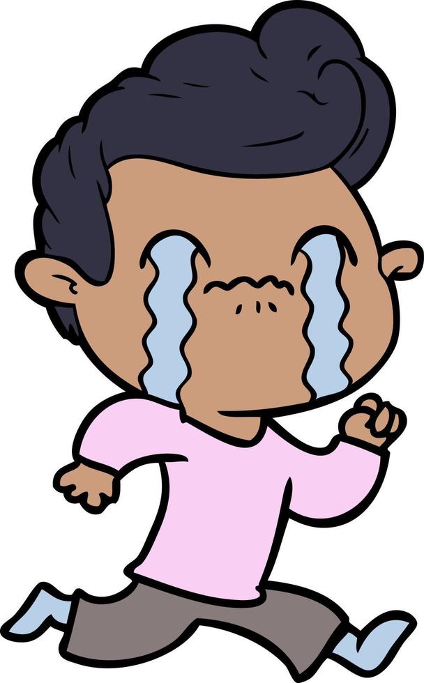 cartoon man crying vector