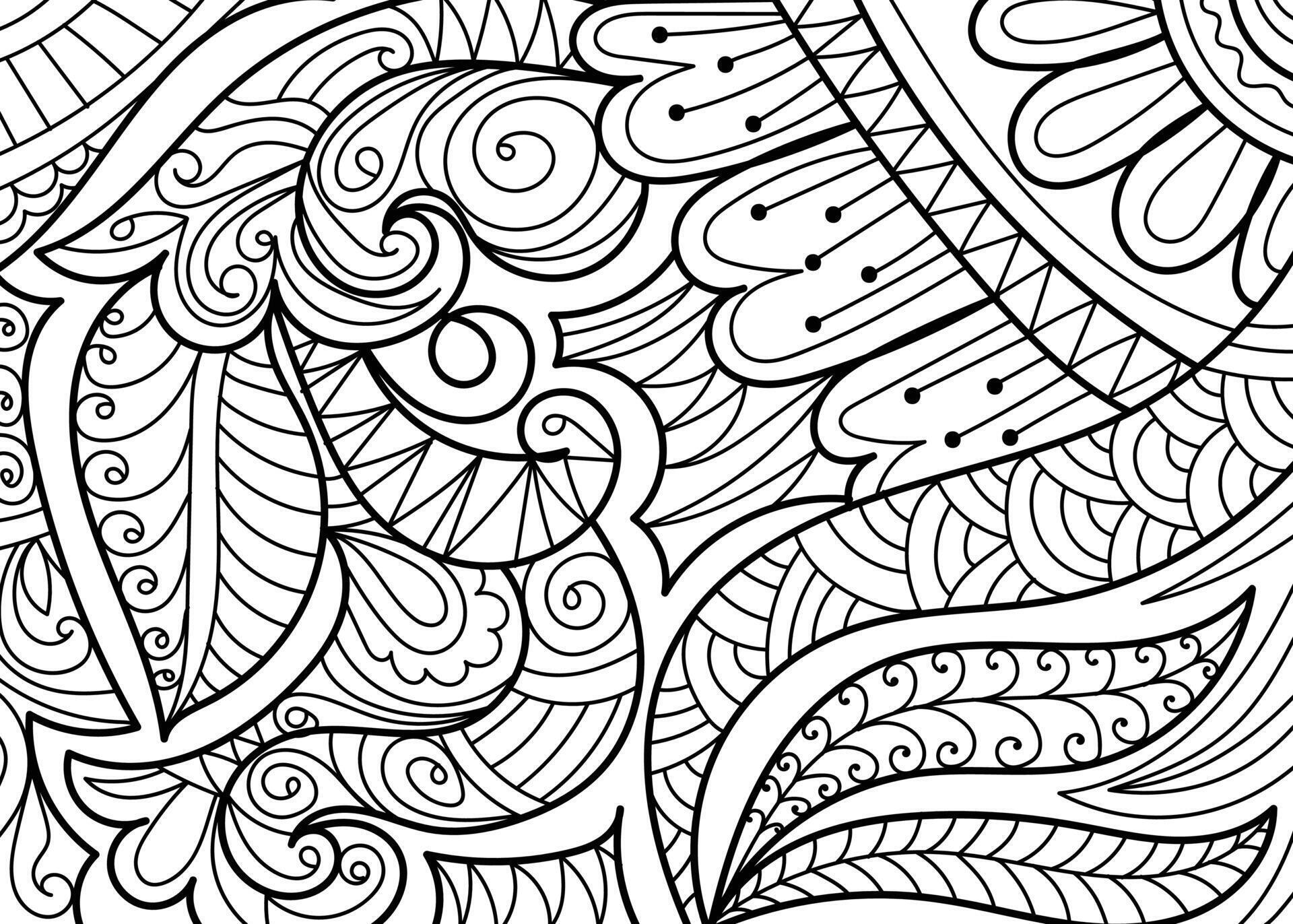 Decorative henna mehndi design style coloring book page illustration ...