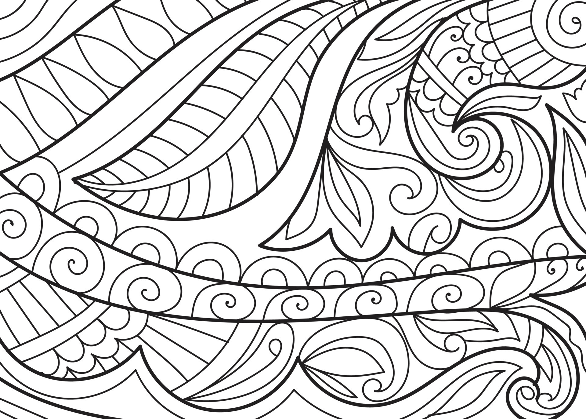 Decorative henna mehndi design style coloring book page illustration ...