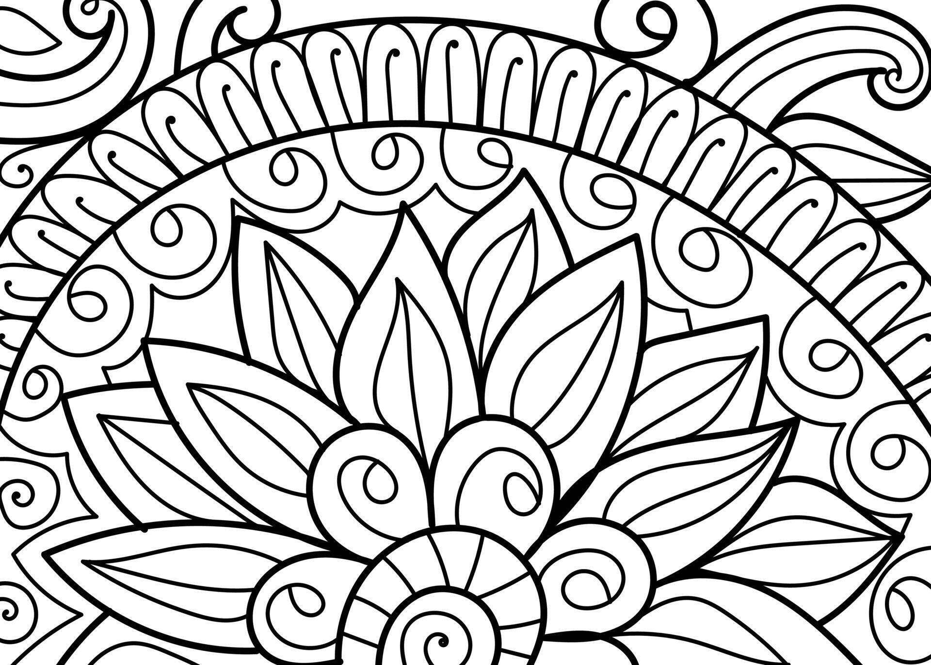 Decorative henna mehndi design style coloring book page illustration ...