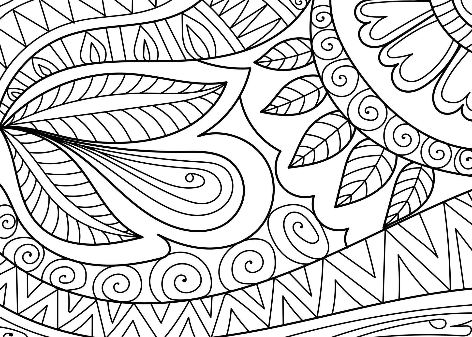 Decorative henna mehndi design style coloring book page illustration ...