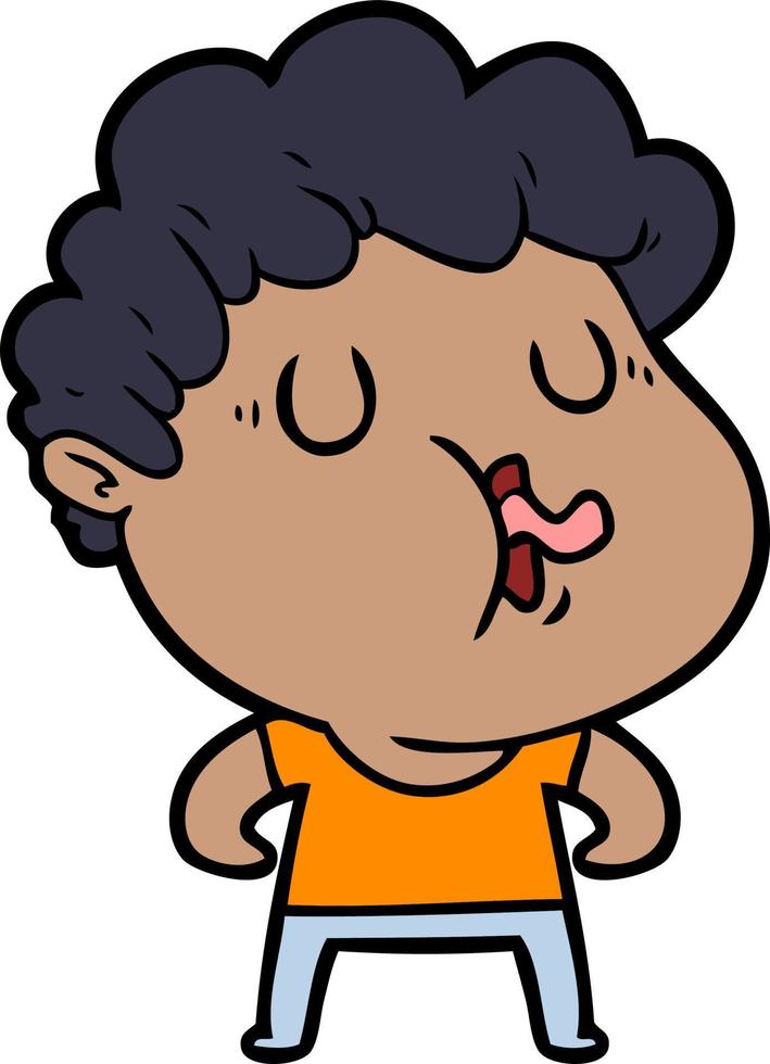 cartoon man pulling face vector