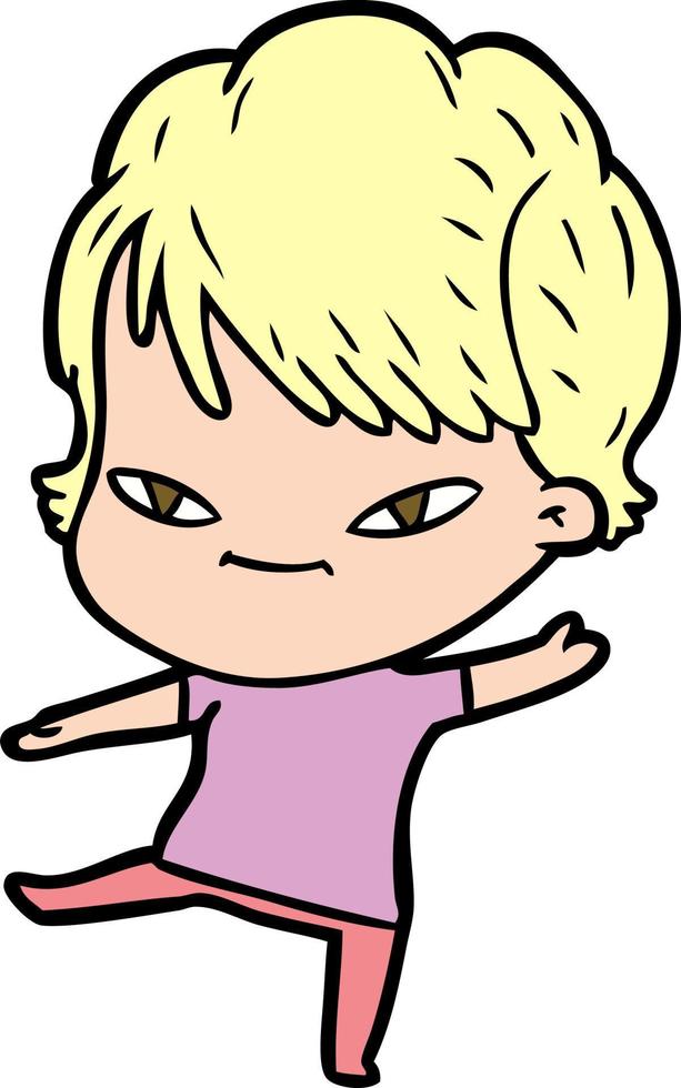 cartoon happy woman vector