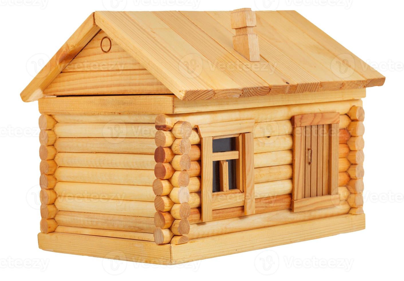 exterior of wooden log house photo