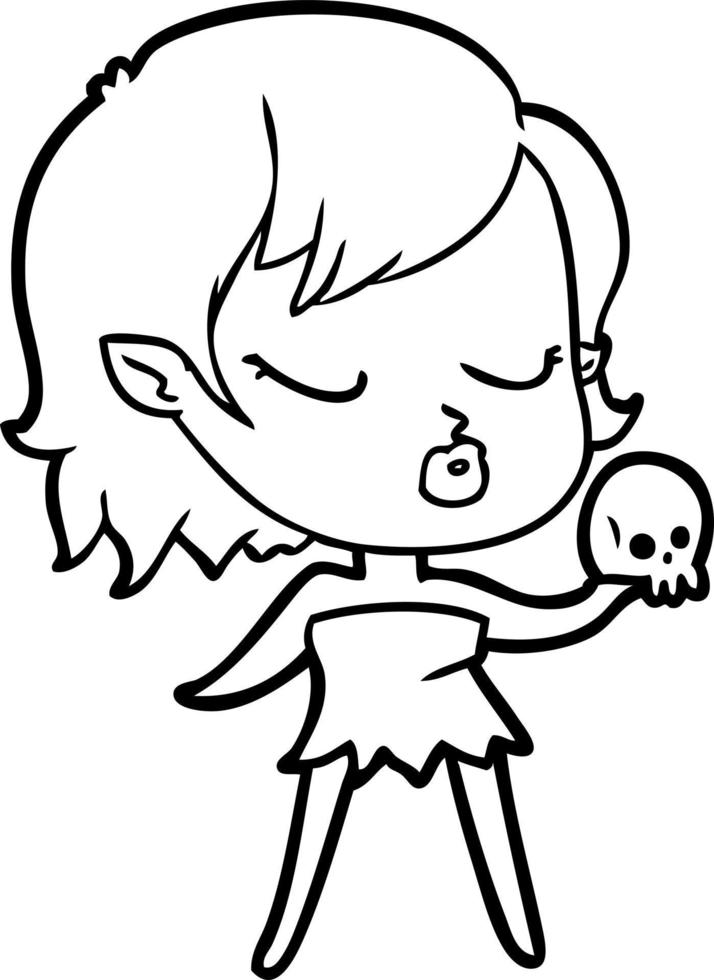 cute cartoon vampire girl vector