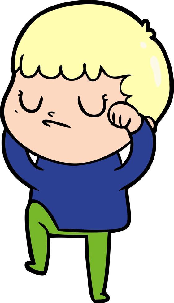 cartoon grumpy boy vector