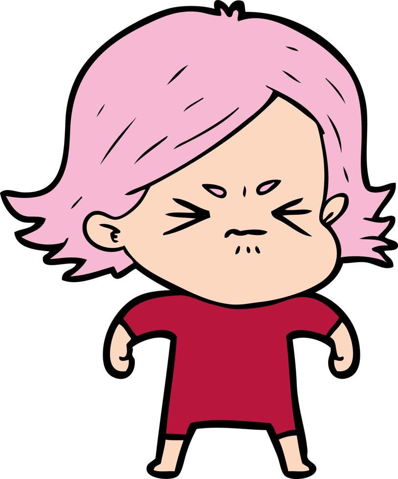 cartoon angry woman vector