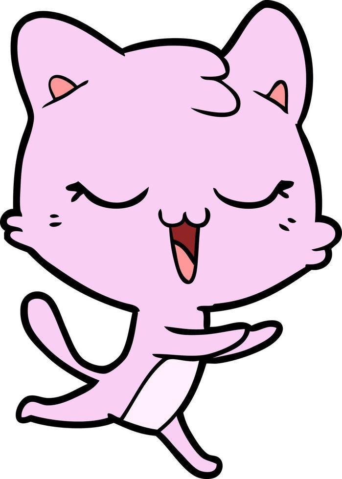 happy cartoon cat vector