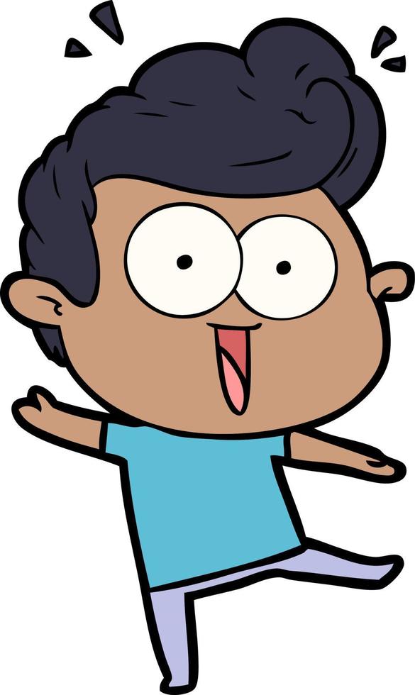 cartoon excited man vector