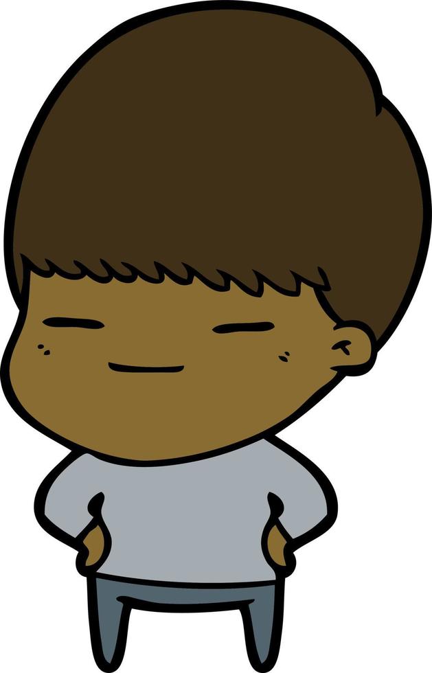 niño presumido de dibujos animados vector