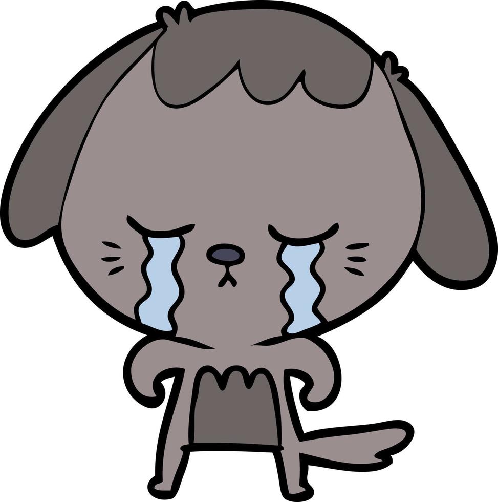 perro llorando de dibujos animados vector