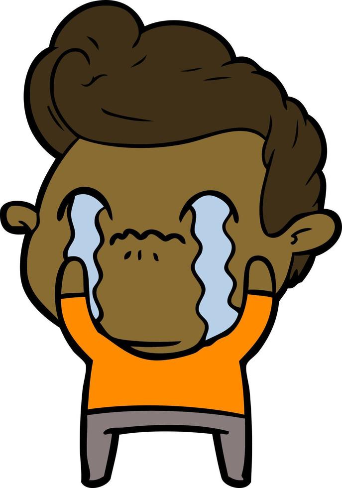 cartoon man crying vector