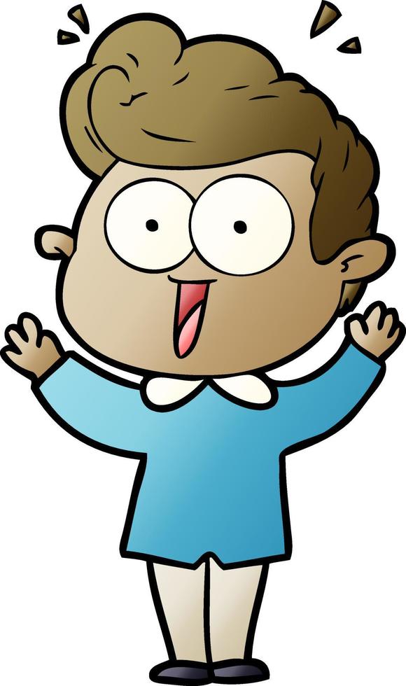 cartoon excited man vector