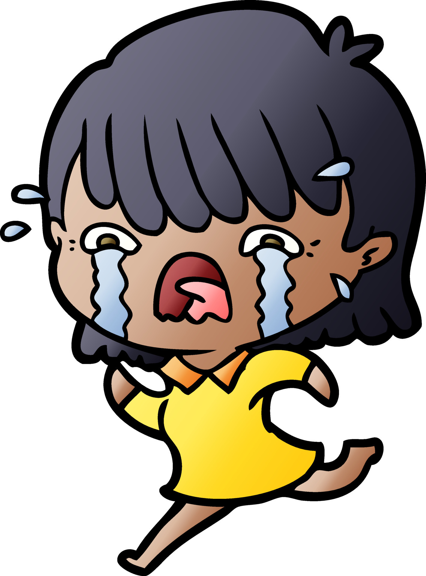 cartoon girl crying 12259138 Vector Art at Vecteezy