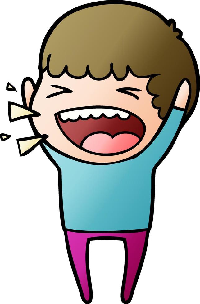 cartoon laughing man vector