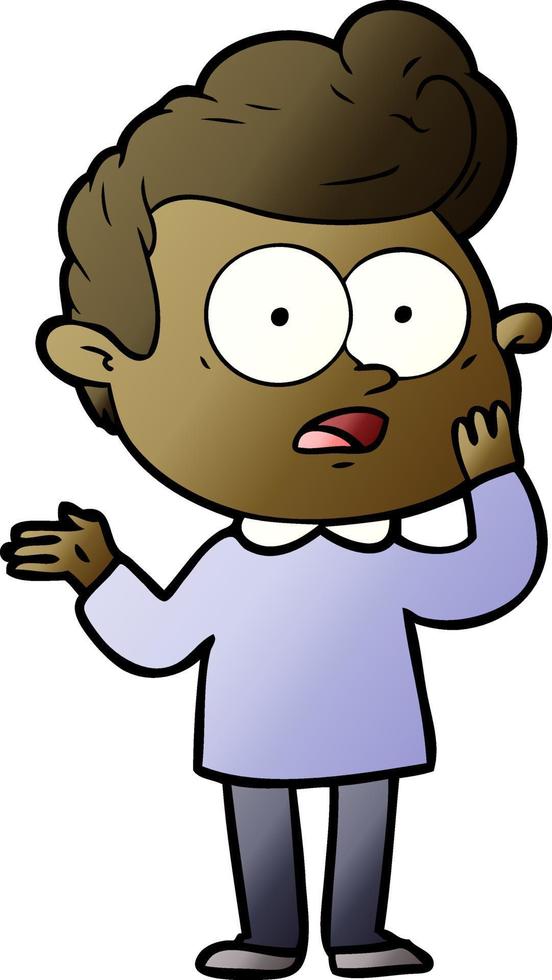 cartoon staring man vector