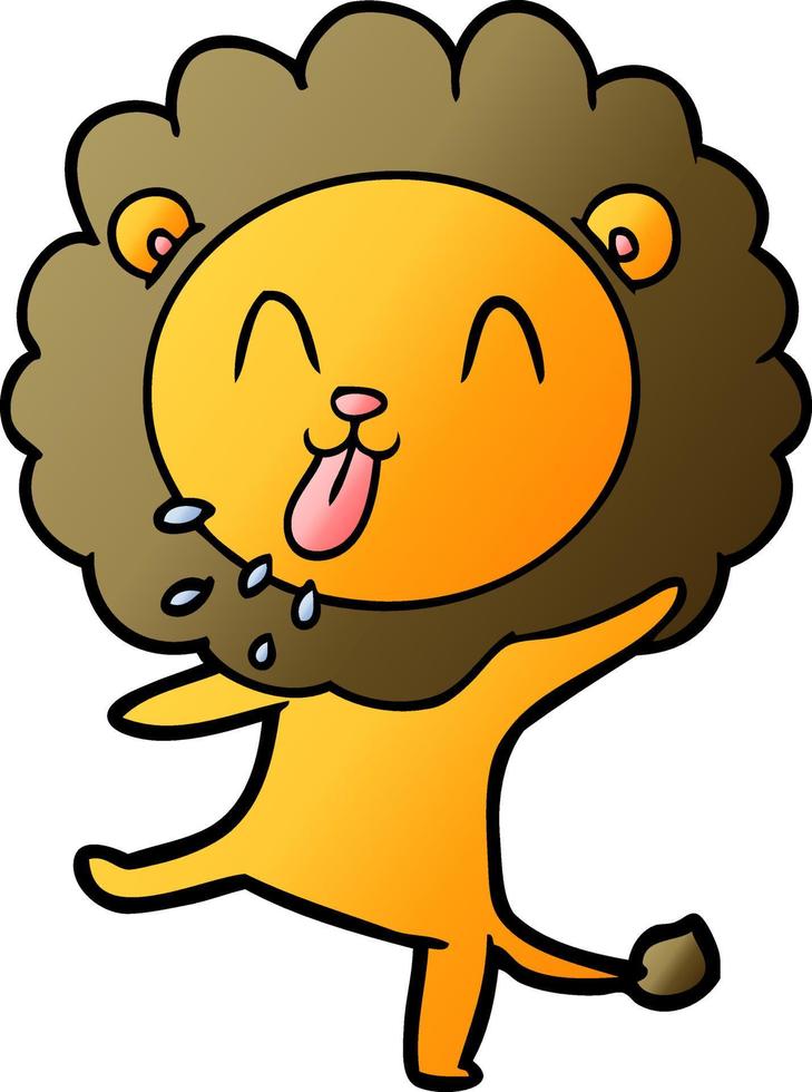 León feliz de dibujos animados vector