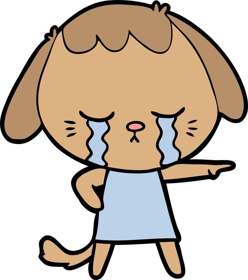 cartoon crying dog vector