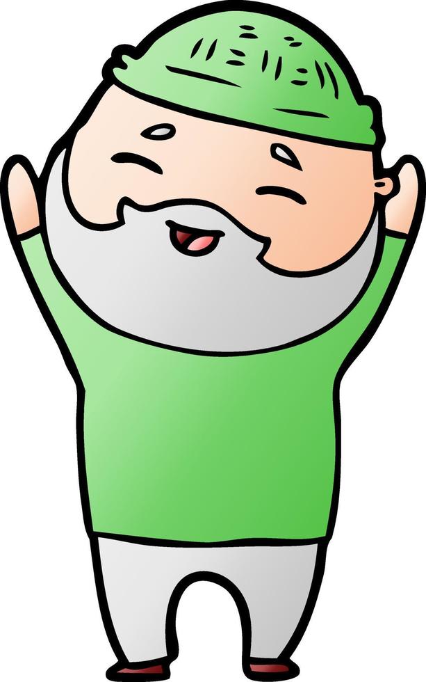 cartoon happy bearded man vector