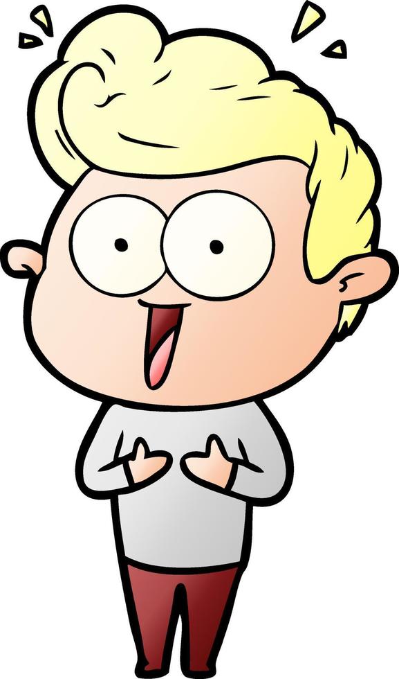 cartoon staring man vector