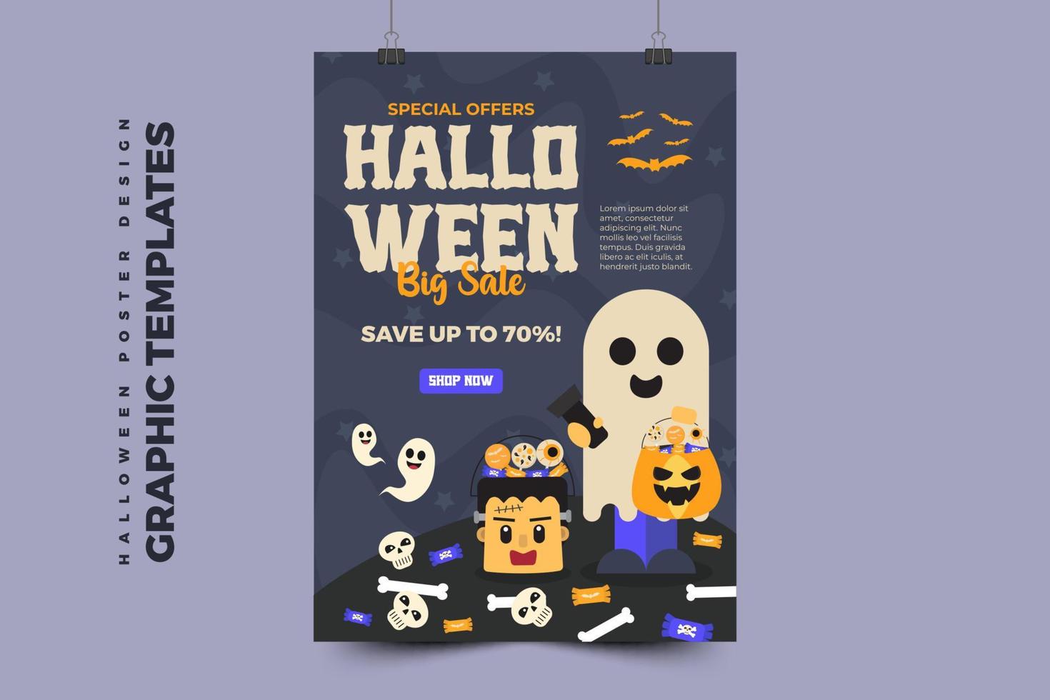 Simple and elegant Halloween graphic design template that is easy to customize vector