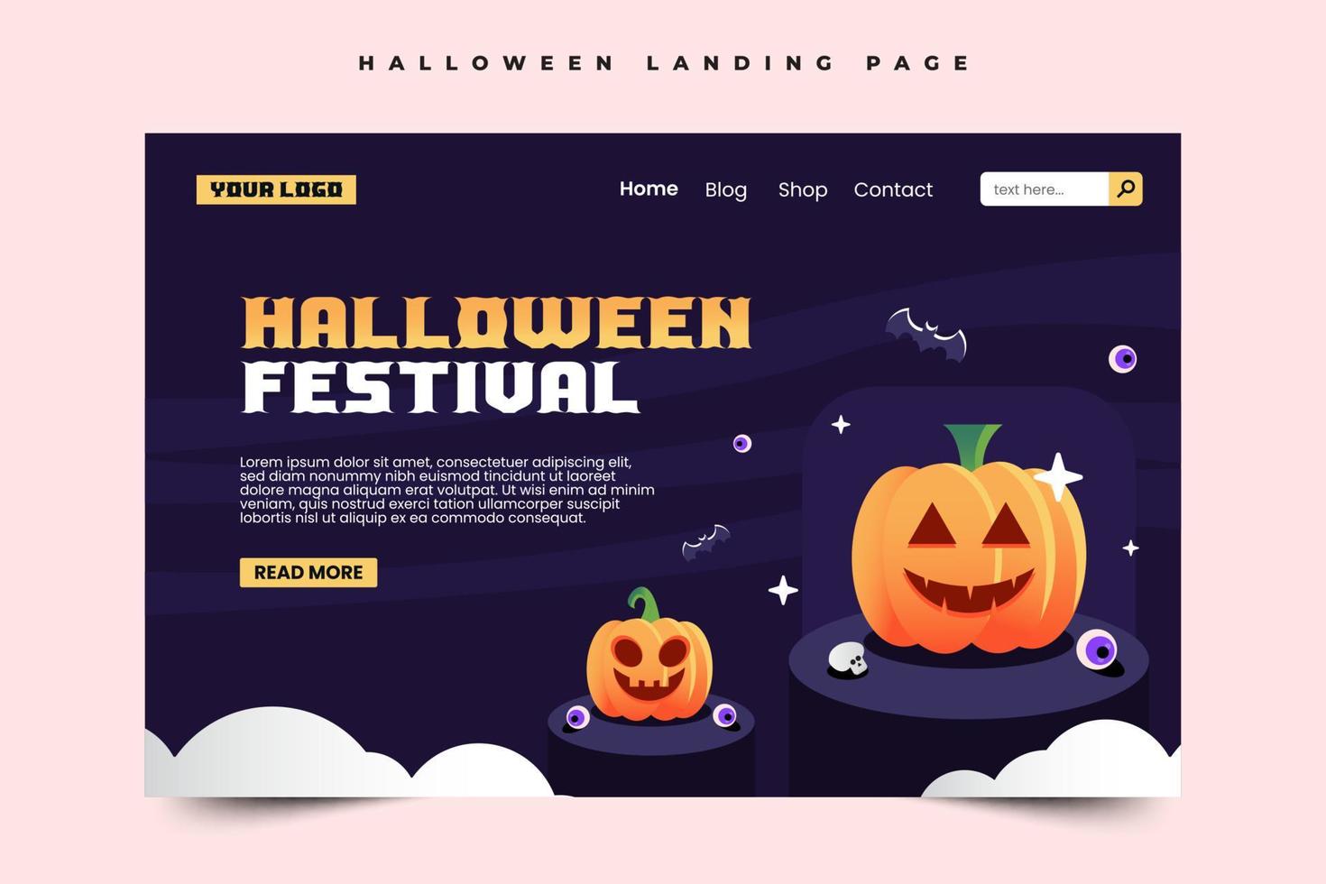 Simple and elegant Halloween graphic design template that is easy to customize vector