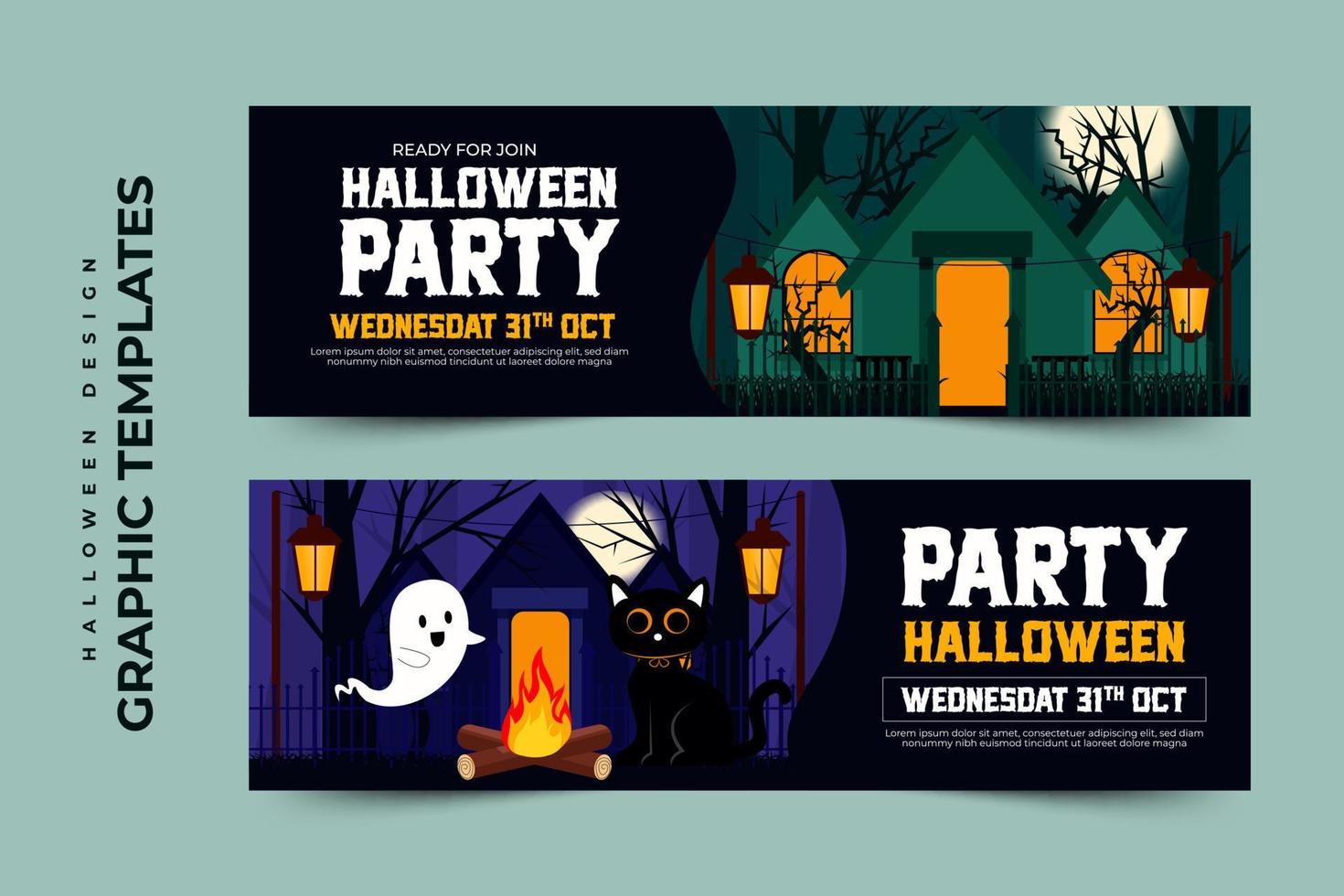 Simple and elegant Halloween graphic design template that is easy to customize vector