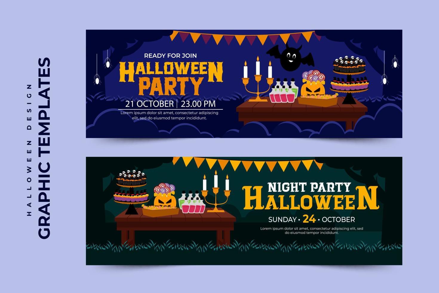 Simple and elegant Halloween graphic design template that is easy to customize vector