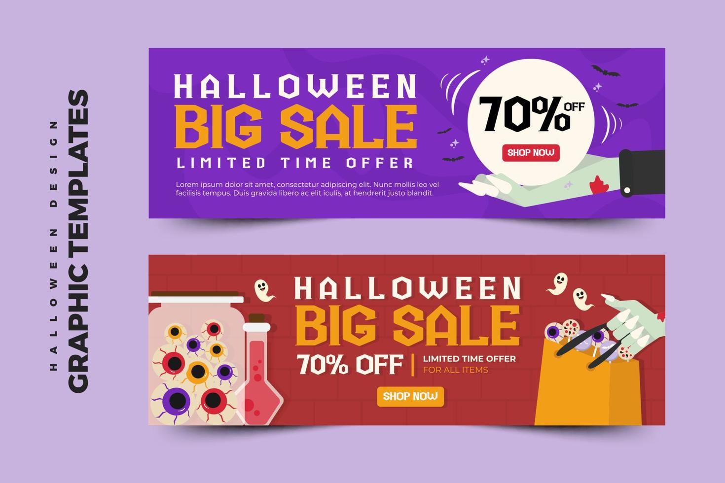 Simple and elegant Halloween graphic design template that is easy to customize vector