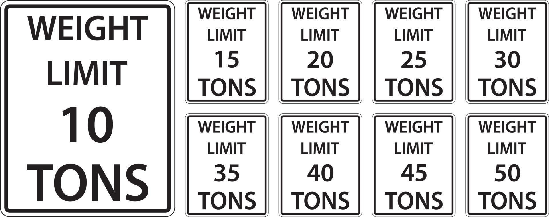 Weight Limit Set Sign On White Background vector