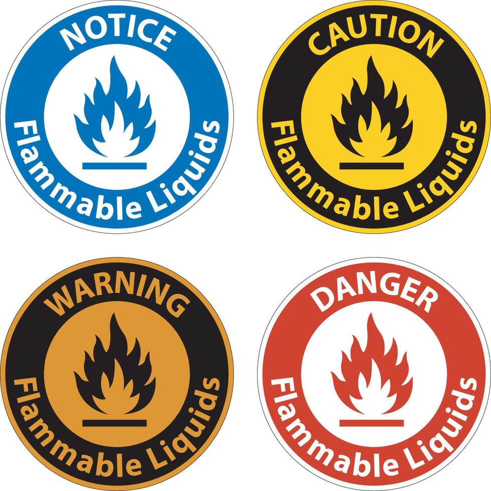 Flammable Liquids Sign On White Background vector
