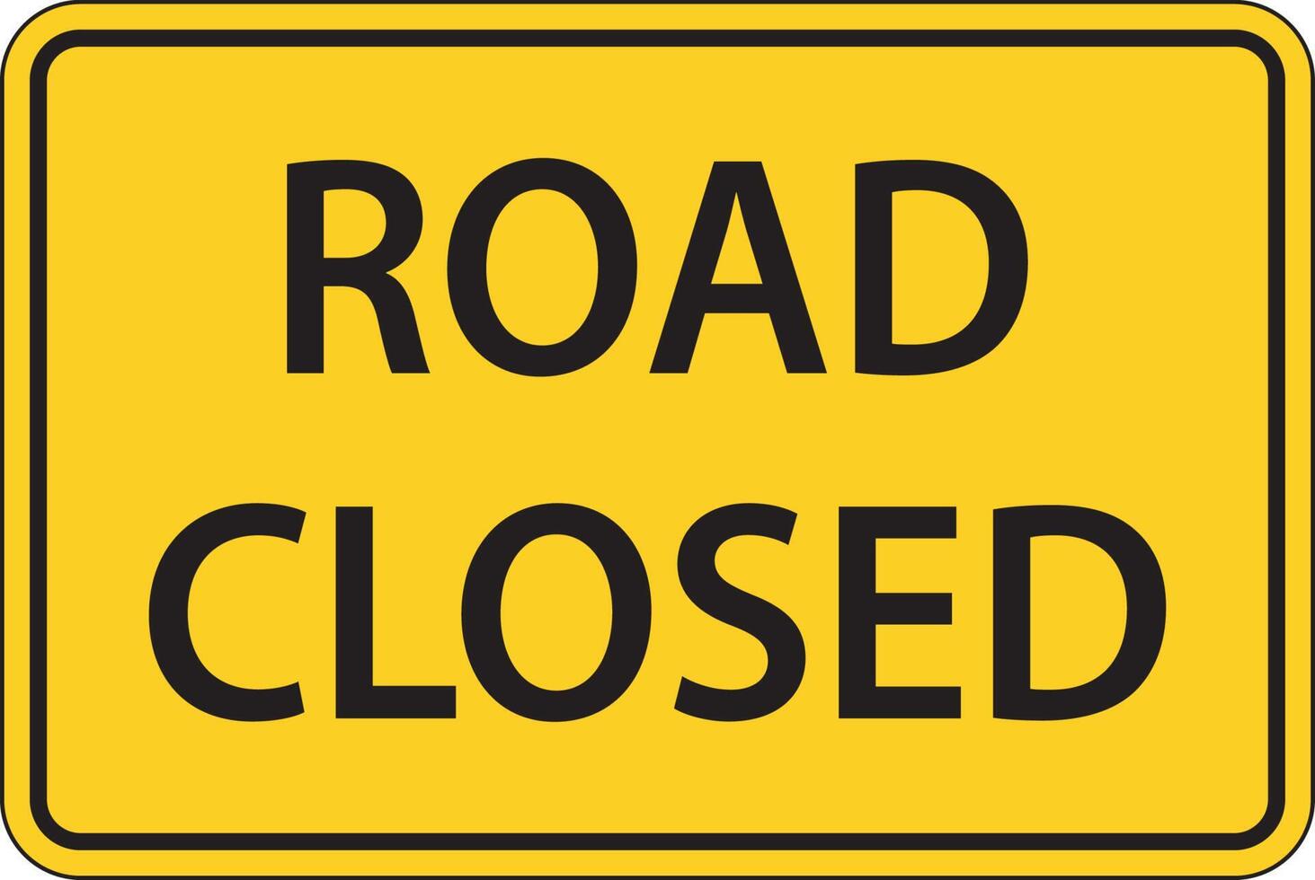 Road Closed Sign On White Background vector