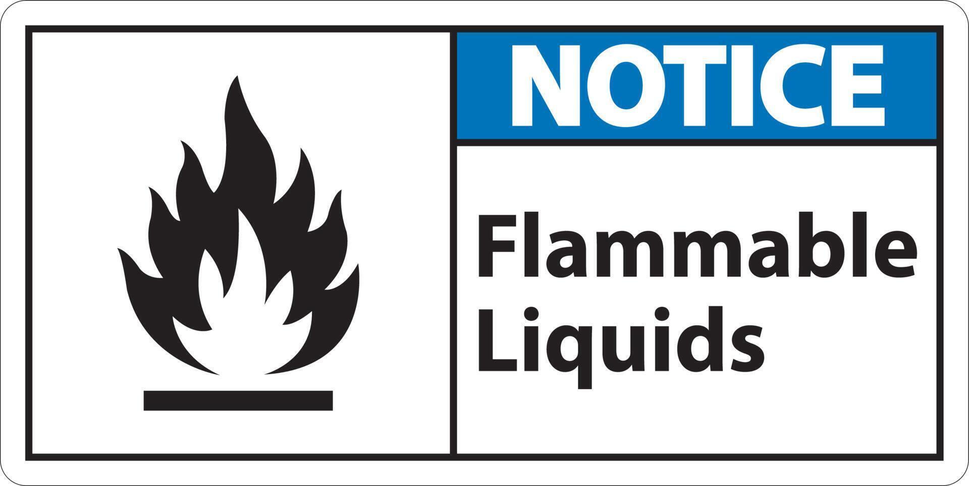 Notice Flammable Liquids Sign On White Background vector
