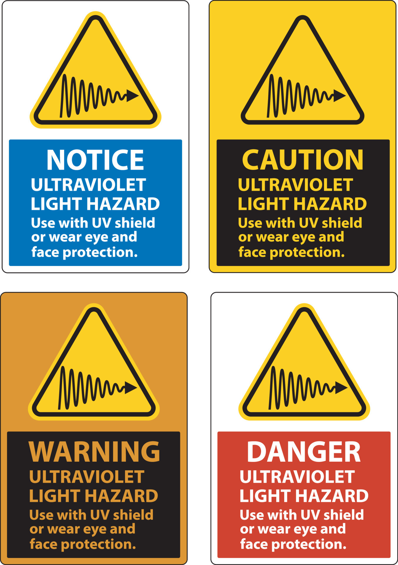 Ultraviolet Light Hazard Label On White Background 12259400 Vector Art