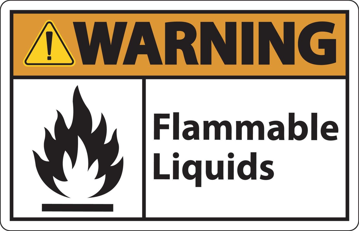 Warning Flammable Liquids Sign On White Background vector