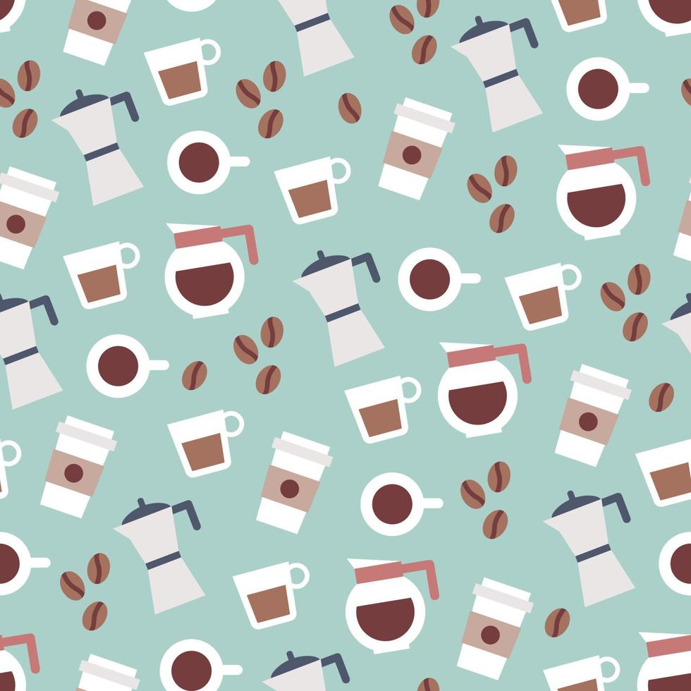 Flat Seamless Coffee Pattern vector