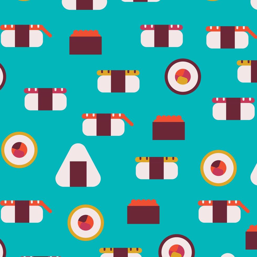 Sushi and Onigiris Pattern vector
